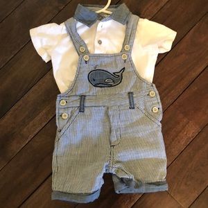 First impressions baby boy overall set